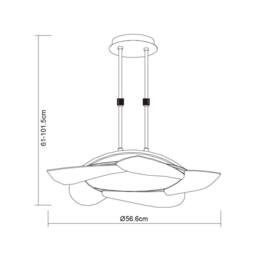 Netlighting Mistral Telescopic 30W LED Round 3000K 2700lm Chrome Frosted Acrylic in Grey - thumbnail 2