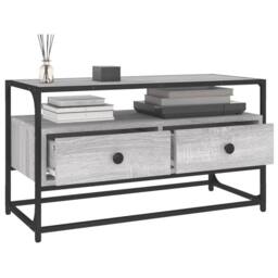 Berkfield Home TV Cabinet Grey Sonoma 80x35x45 cm Engineered Wood - Size: 80 x 35 x 45 cm - thumbnail 4