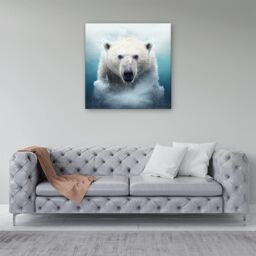 Warren Reed - Designer Polar Bear Splashart Canvas in White - Size: w10 inch x h10 inch - thumbnail 4