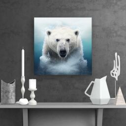 Warren Reed - Designer Polar Bear Splashart Canvas in White - Size: w10 inch x h10 inch - thumbnail 2