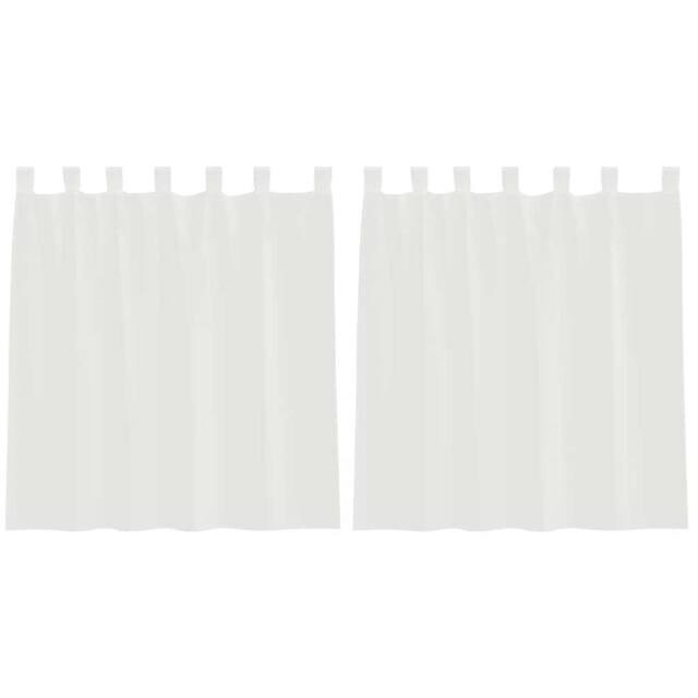 Berkfield Home Voile Curtains with Loops 2 pcs White 140x140 cm - image 1