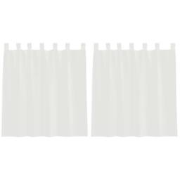 Berkfield Home Voile Curtains with Loops 2 pcs White 140x140 cm - thumbnail 1
