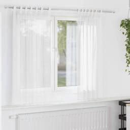 Berkfield Home Voile Curtains with Loops 2 pcs White 140x140 cm - thumbnail 2