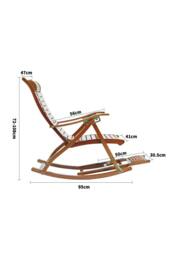 Living and Home Bamboo Rocking Chair Foldable Recliner in Brown - thumbnail 5