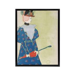 "Artery8 Woman Holding Umbrella Painting Framed Canvas Wall Art Print E Penfield in Green - Size: W18"" x H24""" - thumbnail 1