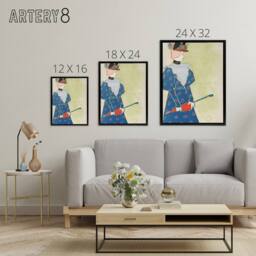 "Artery8 Woman Holding Umbrella Painting Framed Canvas Wall Art Print E Penfield in Green - Size: W18"" x H24""" - thumbnail 4