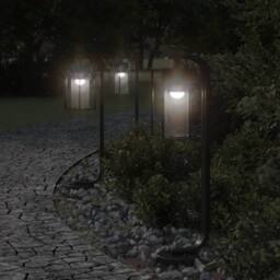 Berkfield Home Outdoor Floor Lamps 3pcs Black 60 cm Stainless Steel