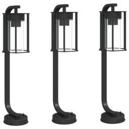 Berkfield Home Outdoor Floor Lamps 3pcs Black 60 cm Stainless Steel - thumbnail 2