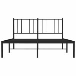 Berkfield Home Metal Bed Frame with Headboard Black 150x200 cm King Size - thumbnail 6