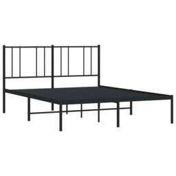 Berkfield Home Metal Bed Frame with Headboard Black 150x200 cm King Size - thumbnail 4