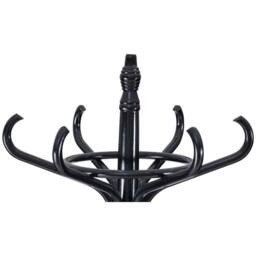 Havendro Wooden Free Standing Coat Rack 12 Hooks Umbrella Hallstand in Black - thumbnail 3