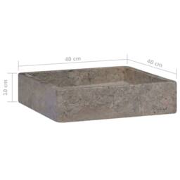 Berkfield Home Sink Grey 40x40x10 cm Marble - Size: 40 x 40 x 10 cm - thumbnail 6