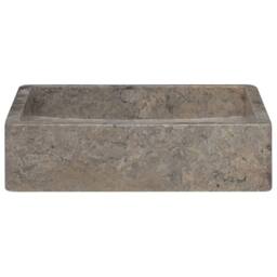 Berkfield Home Sink Grey 40x40x10 cm Marble - Size: 40 x 40 x 10 cm - thumbnail 3