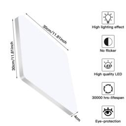 Pheashine Modern LED Ceiling Light 30x30cm 43W 6500K Cool White - Size: 30x30 cm - thumbnail 3