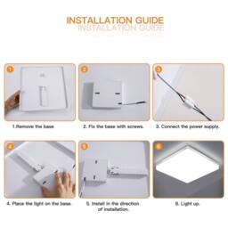 Pheashine Modern LED Ceiling Light 30x30cm 43W 6500K Cool White - Size: 30x30 cm - thumbnail 8