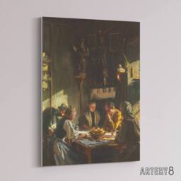 "Artery8 Tyrolese Interior Oil Painting Sargent Canvas Wall Art Print - Size: W24"" x H32""" - thumbnail 2