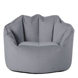 icon Sirena Scallop Chair Bean Bag Velvet Bean Bags in Charcoal - thumbnail 3