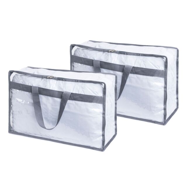 LIVIVO Clear PVC Storage Bags Set of 2 XL in Grey - image 1
