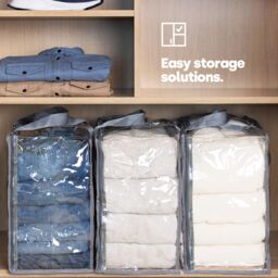 LIVIVO Clear PVC Storage Bags Set of 2 XL in Grey - thumbnail 2