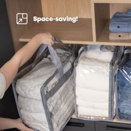 LIVIVO Clear PVC Storage Bags Set of 2 XL in Grey - thumbnail 3