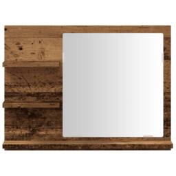Berkfield Home Bathroom Mirror Cabinet Old Wood 60x10.5x45 cm in Brown - thumbnail 4