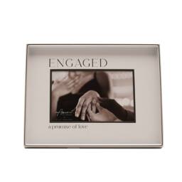 "Amore by Juliana Wedding Gift Silver & Black Photo Frame Engaged 6"" x 4""" - thumbnail 3