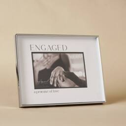 "Amore by Juliana Wedding Gift Silver & Black Photo Frame Engaged 6"" x 4"""