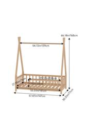 H&O Direct Solid Pine Wood House Bed Frame in Light Brown - thumbnail 2