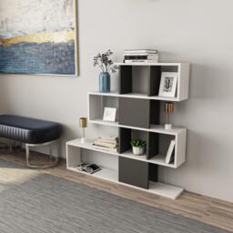Karlin 4-tier Bookcase Bookshelf Shelving Unit - thumbnail 3