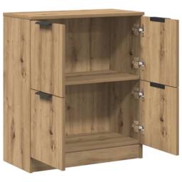 Berkfield Home Sideboard Artisan Oak 60x30x70 cm Engineered Wood in Brown - Size: 60 x 30 x 70 cm - thumbnail 4