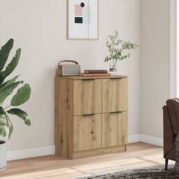 Berkfield Home Sideboard Artisan Oak 60x30x70 cm Engineered Wood in Brown - Size: 60 x 30 x 70 cm - thumbnail 2