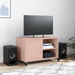 Berkfield Home TV Cabinet Pink 68x39x43.5 cm Steel - thumbnail 3