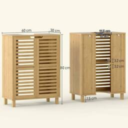 NESTLUNE Under Sink Bathroom Cabinet, Bamboo Under Sink in Brown - thumbnail 2
