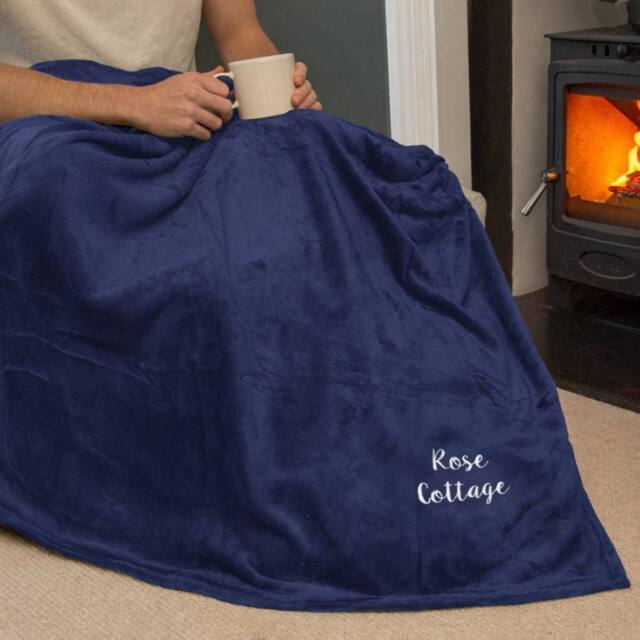Duncan Stewart Personalised Ultra Soft Blanket Throw in Navy - image 1
