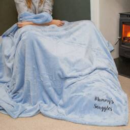 Duncan Stewart Personalised Ultra Soft Blanket Throw in Navy - thumbnail 4