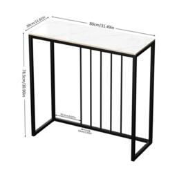 FORGEVIO Console Table Slim Behind Couch Sofa Side Table Marble Display Table in Black - thumbnail 2