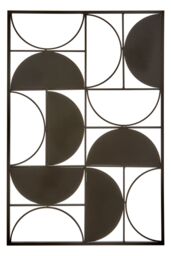 Orsina Semicircle Modern Wall Art, Metallic Finished Wall Art for Living Room, Contemporary Wall Decor in Black