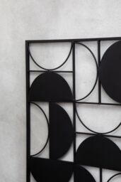Orsina Semicircle Modern Wall Art, Metallic Finished Wall Art for Living Room, Contemporary Wall Decor in Black - thumbnail 3
