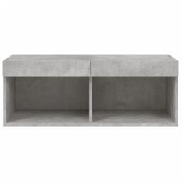 Berkfield Home TV Cabinet with LED Lights Concrete Grey 80x30x30 cm - Size: 80 x 30 x 30 cm - thumbnail 8