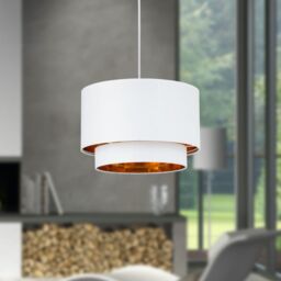 First Choice Lighting Kozy - White & Gold 30cm Pendant Shade - thumbnail 4