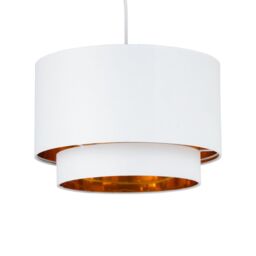 First Choice Lighting Kozy - White & Gold 30cm Pendant Shade - thumbnail 1