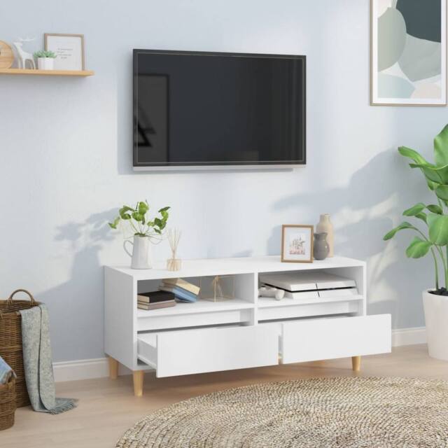 Berkfield Home TV Cabinet White 100x34.5x44.5 cm Engineered Wood - image 1