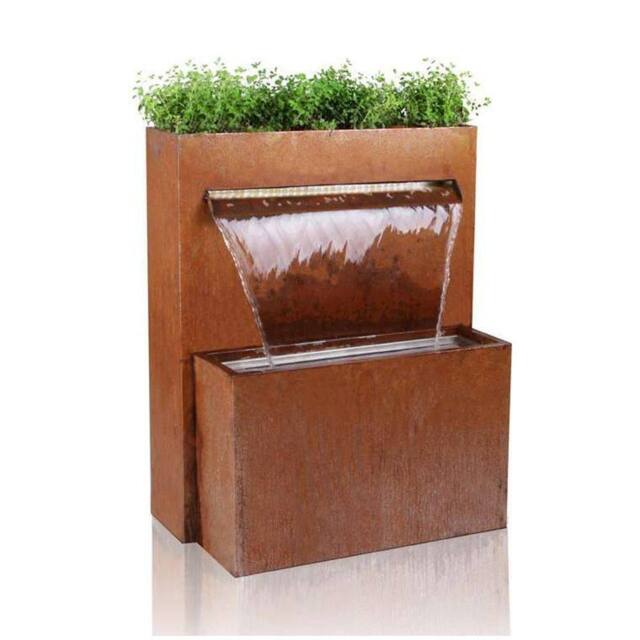 Primrose Waterfall Herb Planter Water Feature Cascade Urban Corten Steel in Copper - image 1