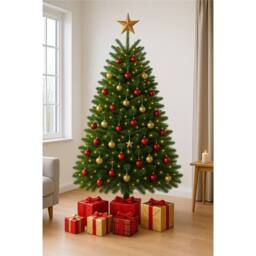 Clifton Premier Nordman Fir Xmas Tree -Low Needle Drop- 1.25m to 1.5m(4-5ft) in Green