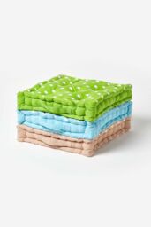 Homescapes Cotton Stars Floor Cushion in Blue - Size: 40 cm x 40 cm - thumbnail 6