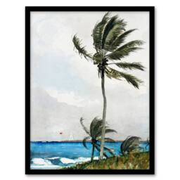 Artery8 Winslow Homer Palm Tree in Nassau Watercolour Framed Art Picture Print - Size: A4 - thumbnail 1