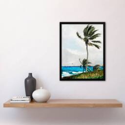 Artery8 Winslow Homer Palm Tree in Nassau Watercolour Framed Art Picture Print - Size: A4 - thumbnail 2