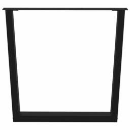 Berkfield Home Modern Dining Table Legs V-Shape 2 pcs Black 90x(72-73.3) cm Steel - thumbnail 5