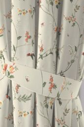 Dreams & Drapes 'Darnley' Nature Inspired Print Pair of Pencil Pleat Curtains With Tie-Backs in Coral - Size: 117 cm width x 137 cm drop - thumbnail 3