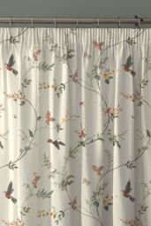 Dreams & Drapes 'Darnley' Nature Inspired Print Pair of Pencil Pleat Curtains With Tie-Backs in Coral - Size: 117 cm width x 137 cm drop - thumbnail 2